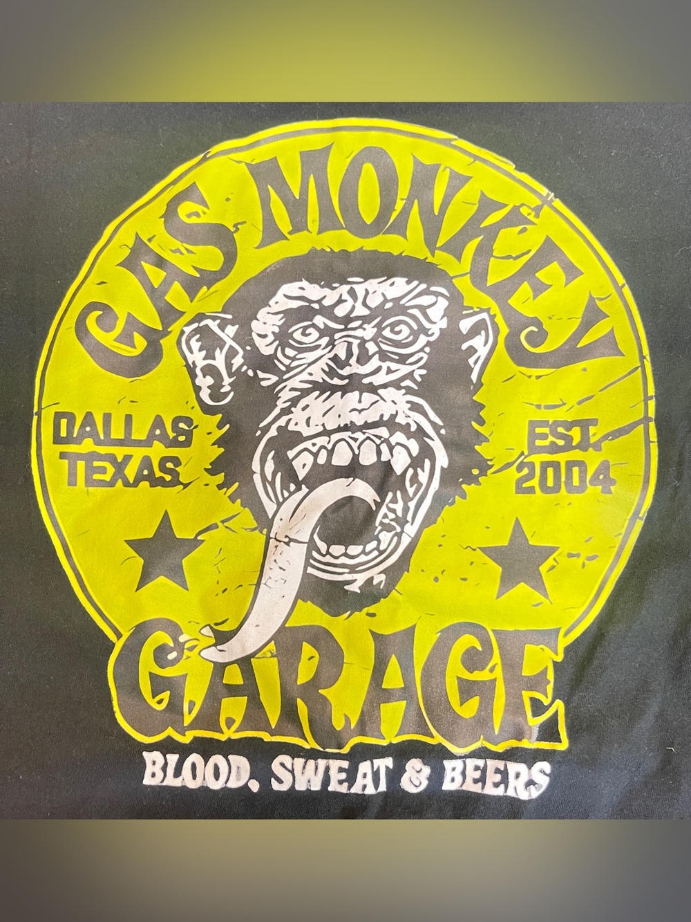 Mens Gas Monkey Garage Dallas Texas Black Short Sleeve T-Shirt XL Ganmia Cotton
